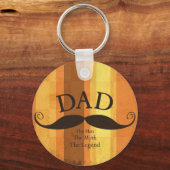 Porte-clés Bouton Papa Mustache (Recto)