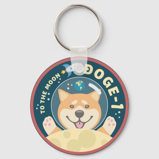 Porte-clés Bouton Patch Mission Doge 1 Moon (Recto)