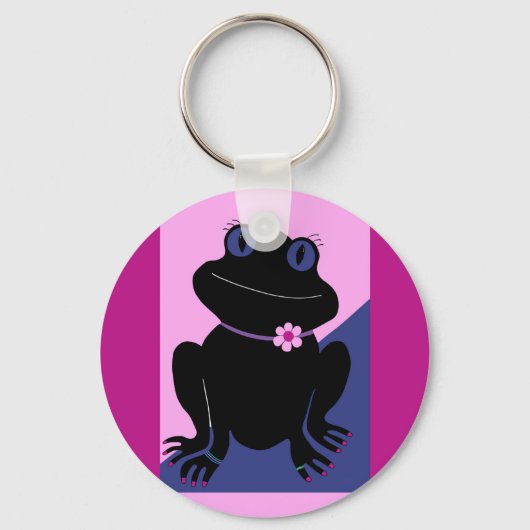 Porte-clés bouton Peace Frog (Recto)