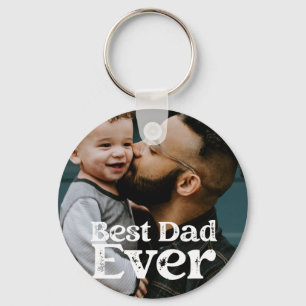 Porte-clés Bouton photo Meilleur père pour toujours Fête de