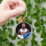 Porte-clés Bouton photo sport personnalisé / joueur de basket<br><div class="desc">Bouton photo sport personnalisé / joueur de basketball pin</div>