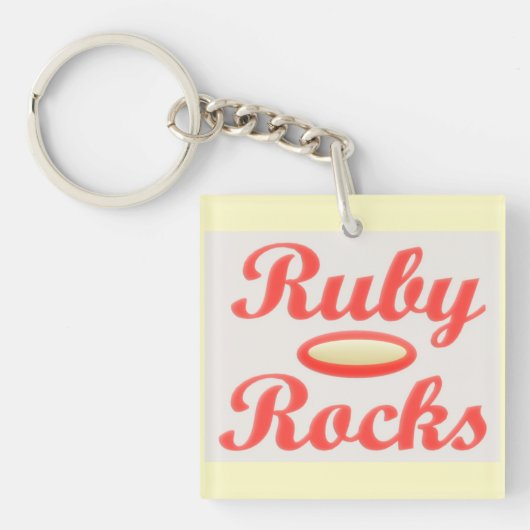 Porte-clés Bouton Porte - clé RUBY ROCHES ROUGE ET CRÈME (Devant)