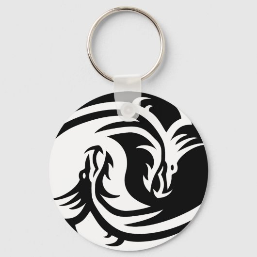 Porte-clés Bouton porte - clé Yin Yang Dragons (Recto)