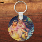 Porte-clés Bouton Radha et Krishna (Recto)