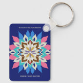 Porte-clés Bouton Rectangle Blue Bayou (Verso)
