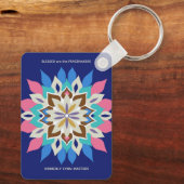 Porte-clés Bouton Rectangle Blue Bayou (Verso)