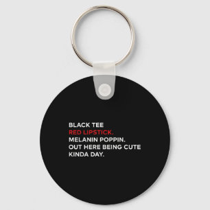 Porte-clés Bouton rouge à lèvres noire Melanin Brown peau Noi