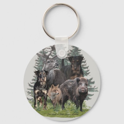 Porte-clés Bouton Sticker Jagdterrier (Recto)