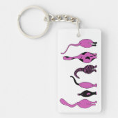 Porte-clés Boutons de chat violet (Devant)
