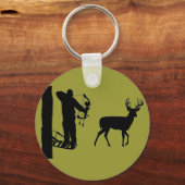 Porte-clés Bowhunter dans le Treestand Shooting Deer (Recto)