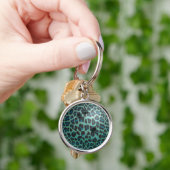 Porte-clés Bowling Ball Leopard Turquoise (main)