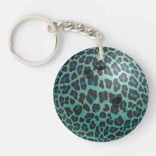 Porte-clés Bowling Ball Leopard Turquoise