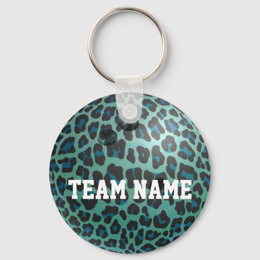 Porte-clés Bowling Ball Leopard Turquoise (Recto)