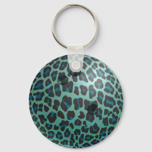 Porte-clés Bowling Ball Leopard Turquoise