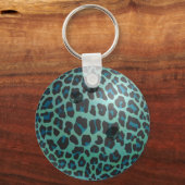 Porte-clés Bowling Ball Leopard Turquoise (Recto)