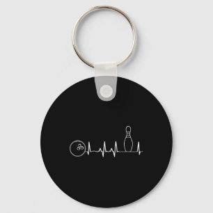 Porte-clés Bowling Heartbeat Graphic Funny Bowling Team Coach