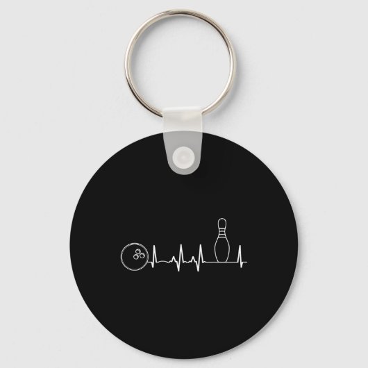 Porte-clés Bowling Heartbeat Graphic Funny Bowling Team Coach (Recto)
