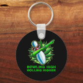 Porte-clés Bowling High Rolling High Funny Weed Bowling Dab (Recto)