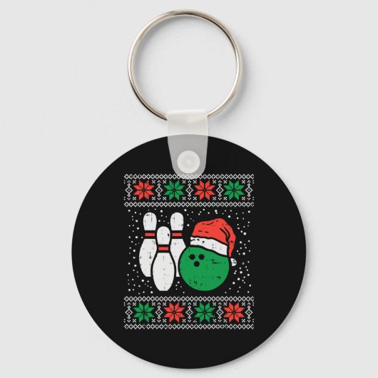 Porte-clés Bowling laide doux Noël Sweater Bowles de sport Xm (Recto)