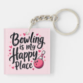 Porte-clés Bowling Lover Cute Retro esthétique Sports Design (Dos)