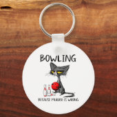 Porte-clés Bowling Parce Que Le Meurtre Est Mal Chat Drôle (Recto)