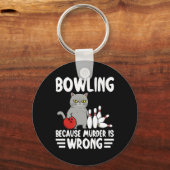 Porte-clés Bowling Parce que Meurtre est Mal Drôle Chat 1 (Recto)