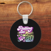 Porte-clés Bowling Party Rolling Dans 30 Bowling Anniversaire (Recto)