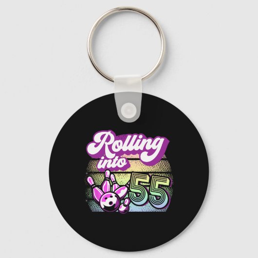 Porte-clés Bowling Party Rolling Dans 55 Bowling Anniversaire (Recto)