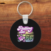 Porte-clés Bowling Party Rolling Dans 55 Bowling Anniversaire (Recto)