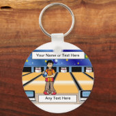 Porte-clés Bowling personnalisé - Dessin masculin (Recto)