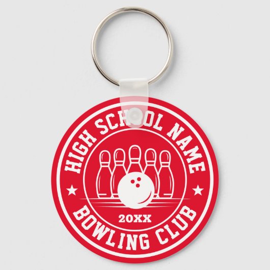 Porte-clés Bowling Player Bowl Club Sports personnalisés (Recto)