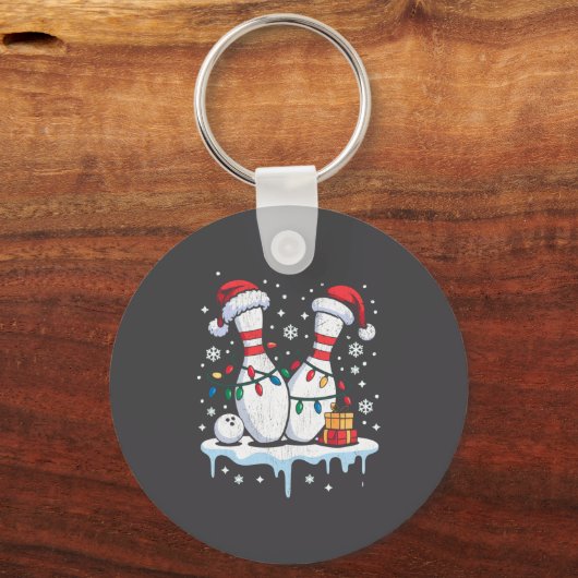 Porte-clés Bowling Santa Hat Funny Christmas Long Sleeve  (Recto)