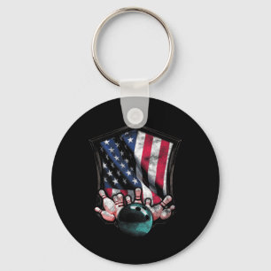 Porte-clés Bowling vintage American USA Flag Bowling