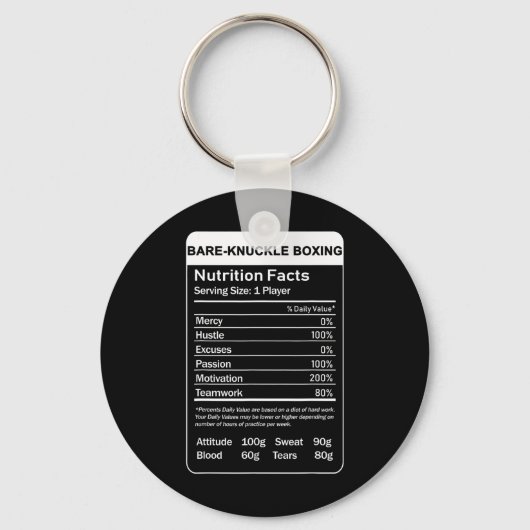 Porte-clés Boxe à mâchoires nues Valeur nutritive (Recto)