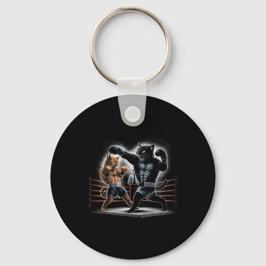 Porte-clés Boxe Chats Kitty Boxing Amateurs Design graphique (Recto)