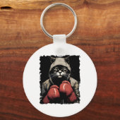 Porte-clés Boxe De Chat Avec Gants Et Boxer De Chat Uniforme (Recto)