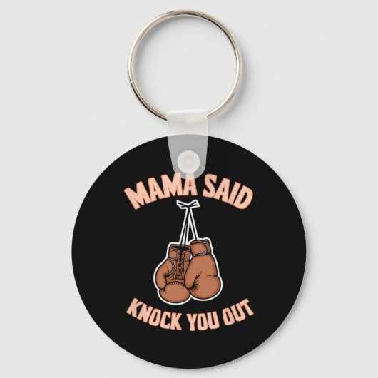 Porte-clés Boxe Kickboxing Mama A Dit Frapper U Out Combighti (Recto)
