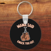 Porte-clés Boxe Kickboxing Mama A Dit Frapper U Out Combighti (Recto)