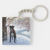 Porte-clés Boxe Laisser Neige Noël (Dos)