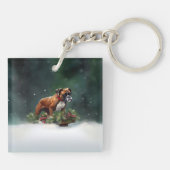 Porte-clés Boxe neige de Noël hiver (Dos)