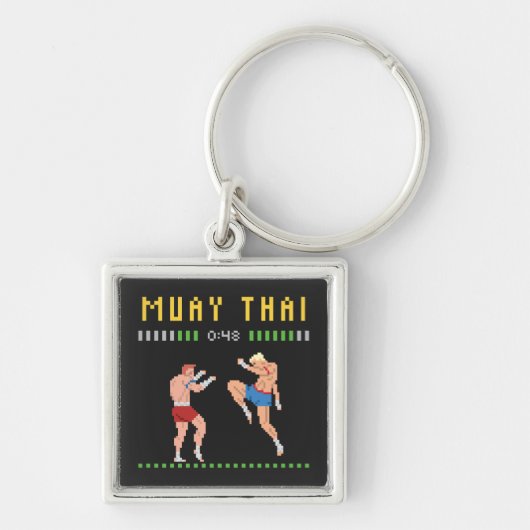 Porte-clés Boxe thaïlandaise à 8 bits (Devant)