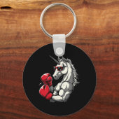 Porte-clés Boxe Unicorne Avec Gants De Boxe Kickboxing Cute (Recto)