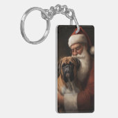 Porte-clés Boxer avec Noël Festif du Père Noël (Devant gauche)