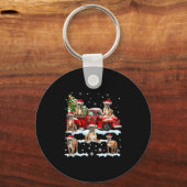 Porte-clés Boxer Chien équitation Camion Rouge Douille moche  (Recto)