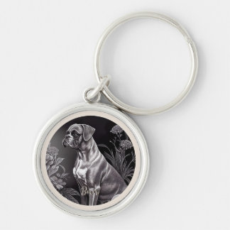 Porte-clés Boxer Chien Vintage Art Metal Porte - clé