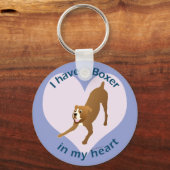Porte-clés Boxer dans mon coeur (Recto)