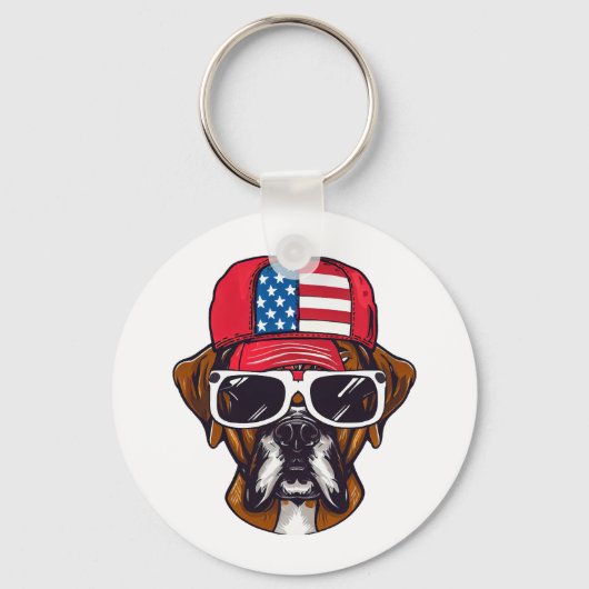 Porte-clés Boxer Dog USA (Recto)