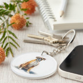 Porte-clés Boxer Dog Watercolor Art (Devant droit)