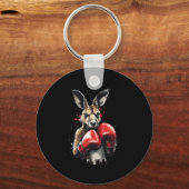 Porte-clés Boxer drôle Kangaroo avec gants de boxe combattant (Recto)