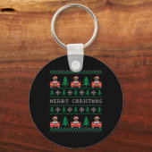 Porte-clés Boxer équitation voiture rouge laide chien de Noël (Recto)